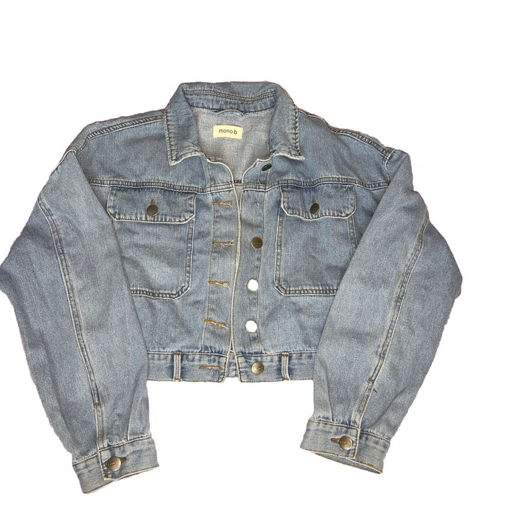 Womens Mono B Cropped Oversized‎ Jean Jacket
